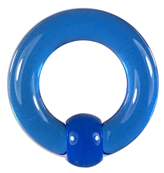 Акриловое тело пирс пленное кольцо из бусинки вода синее 2G