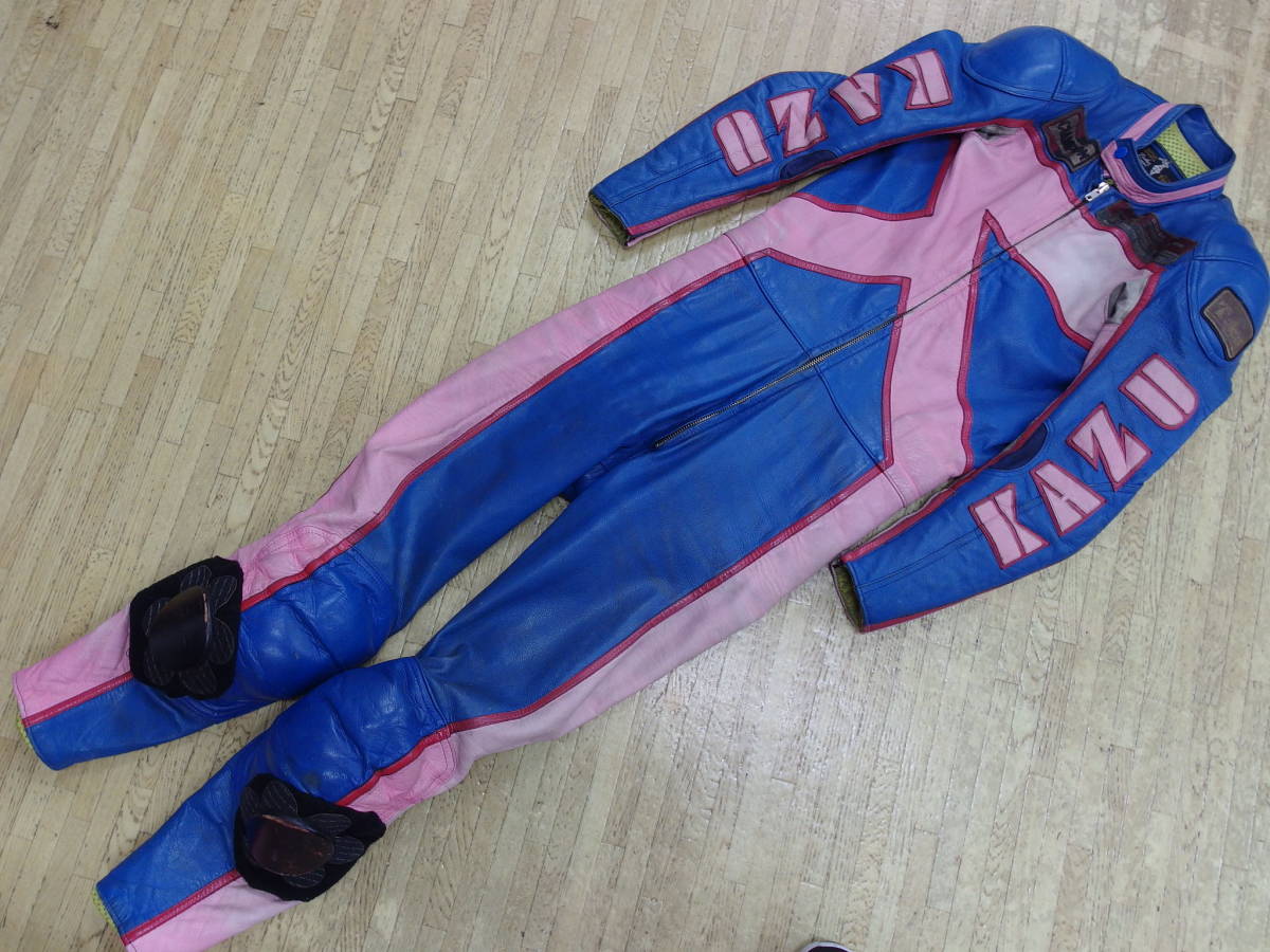 当時物 Takai タカイ レーシングスーツ ツナギ ブルー/ピンク サイズ 