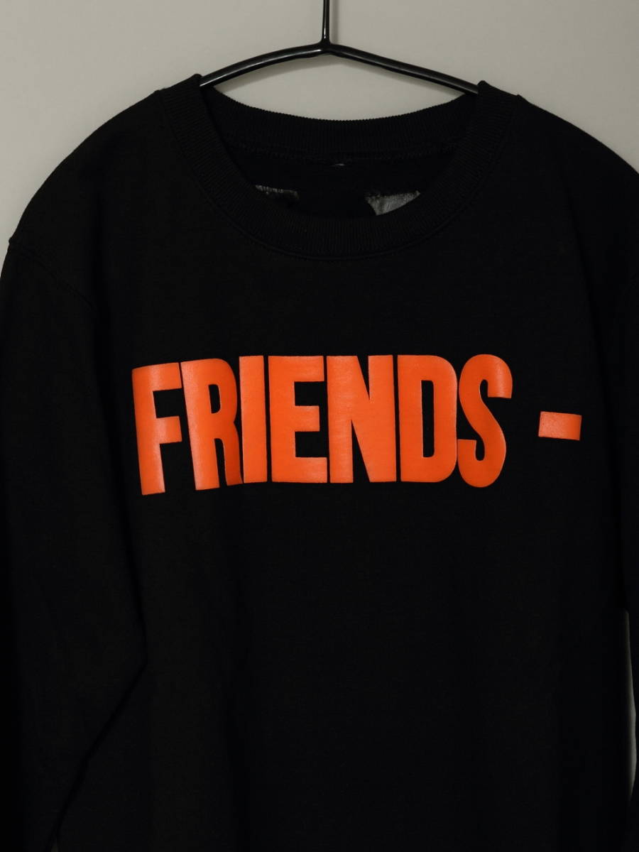 923 VLONE FRIENDS CREWNECK SWEATSHIRT BLACK ORANGE M_画像2