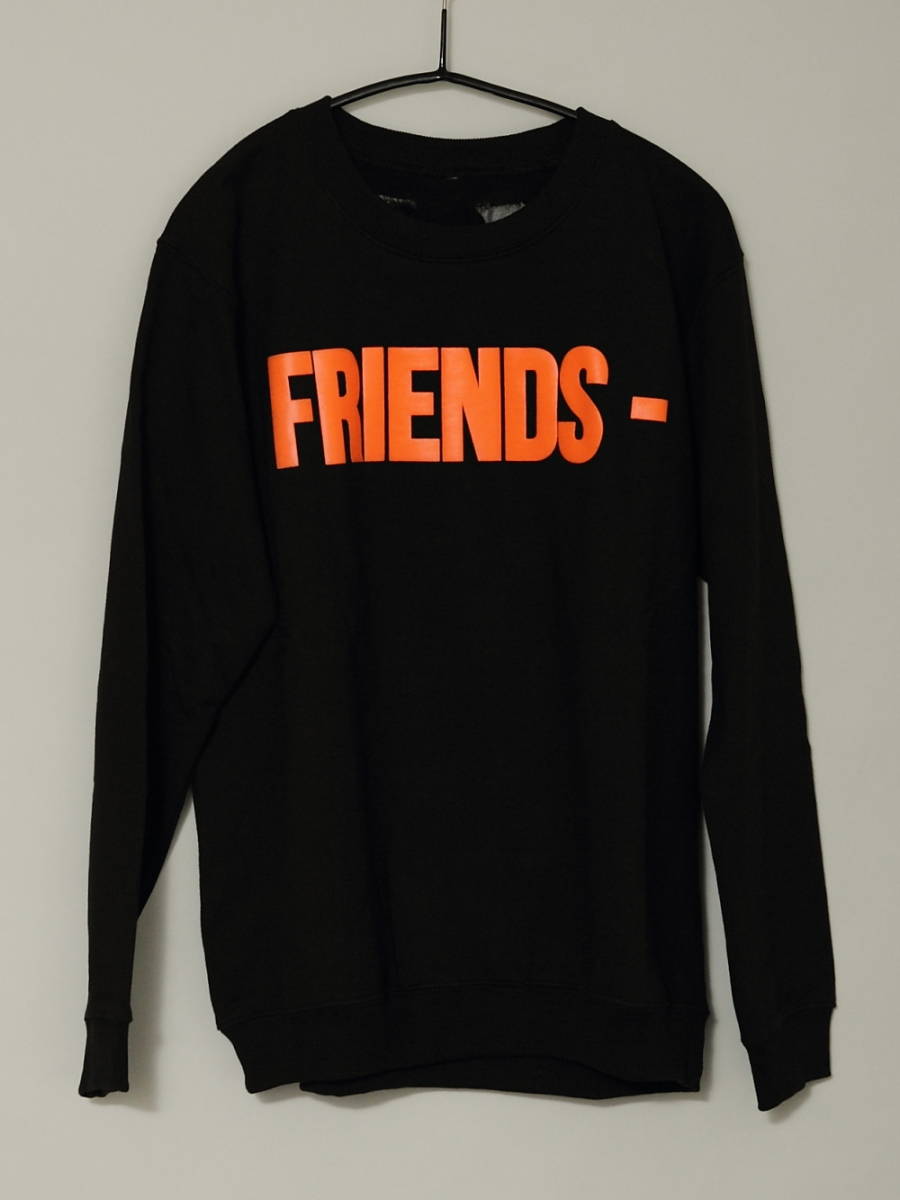 923 VLONE FRIENDS CREWNECK SWEATSHIRT BLACK ORANGE M_画像1