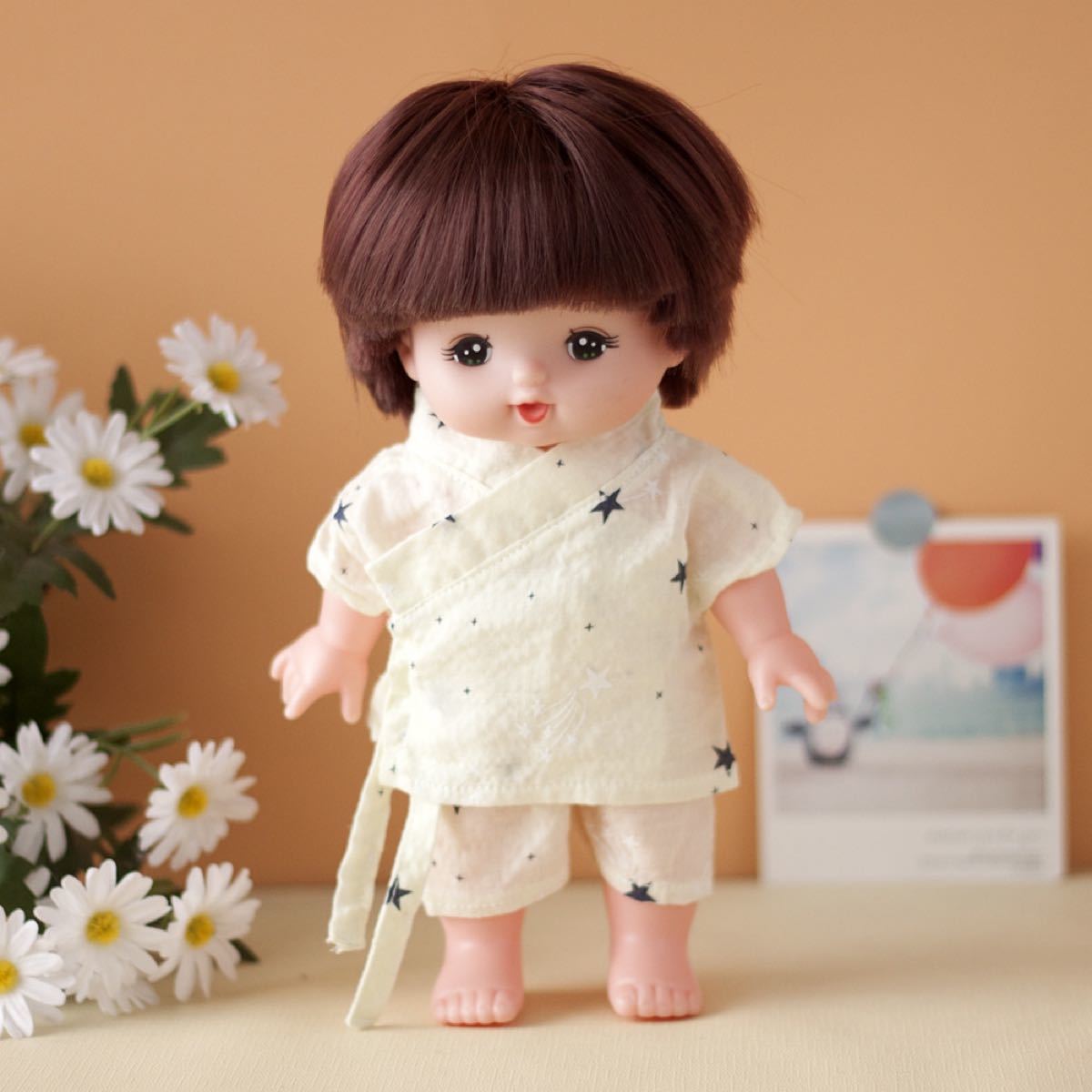 人形用甚平　メルちゃん　26cm前後人形適用　着せ替えパジャマ　甚平