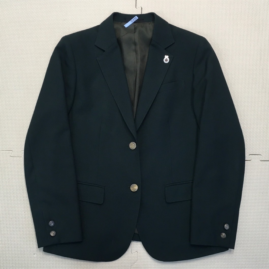 AT279 () 栃木県 上河内中学校 7点セット /指定品/165A/W69/緑/ブレザー/ベスト/ブラウス/吊りスカート/リボン/制服/女子学生/卒業生品 3