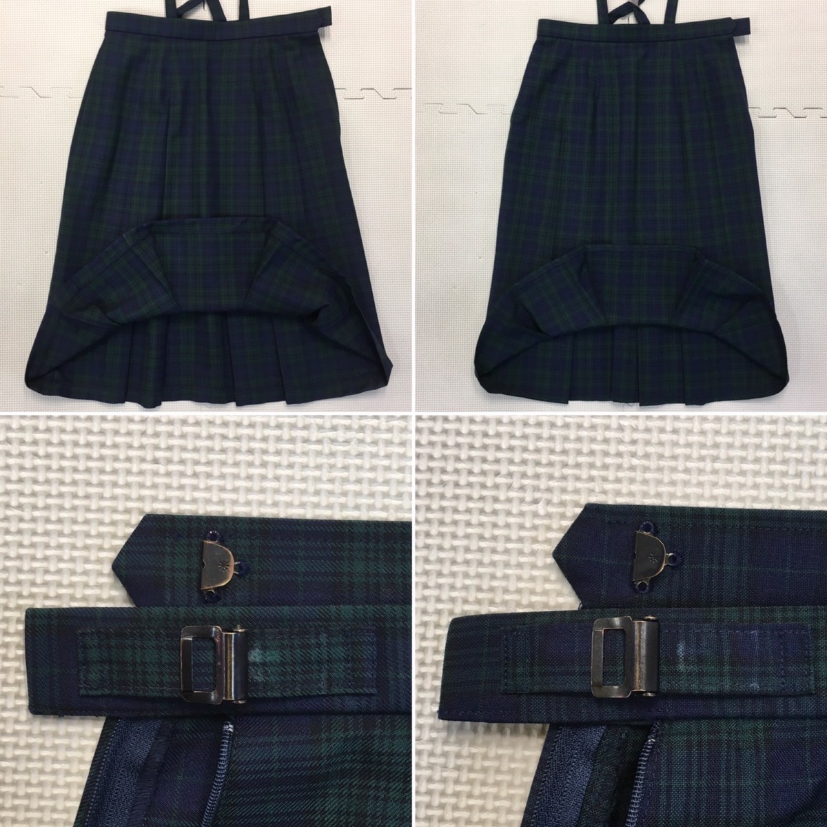 AT279 () 栃木県 上河内中学校 7点セット /指定品/165A/W69/緑/ブレザー/ベスト/ブラウス/吊りスカート/リボン/制服/女子学生/卒業生品 9