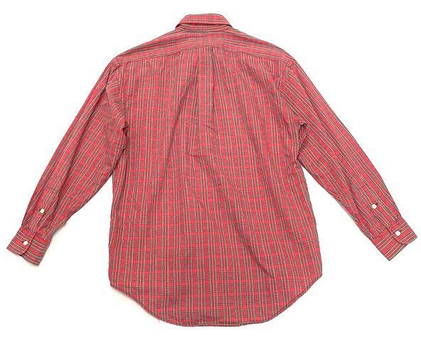 90's 香港製 ラルフローレン Polo Ralph Lauren BLAIRE コットンチェックシャツ ボタンダウン レッド 赤 サイズXS [l-0092]_画像2