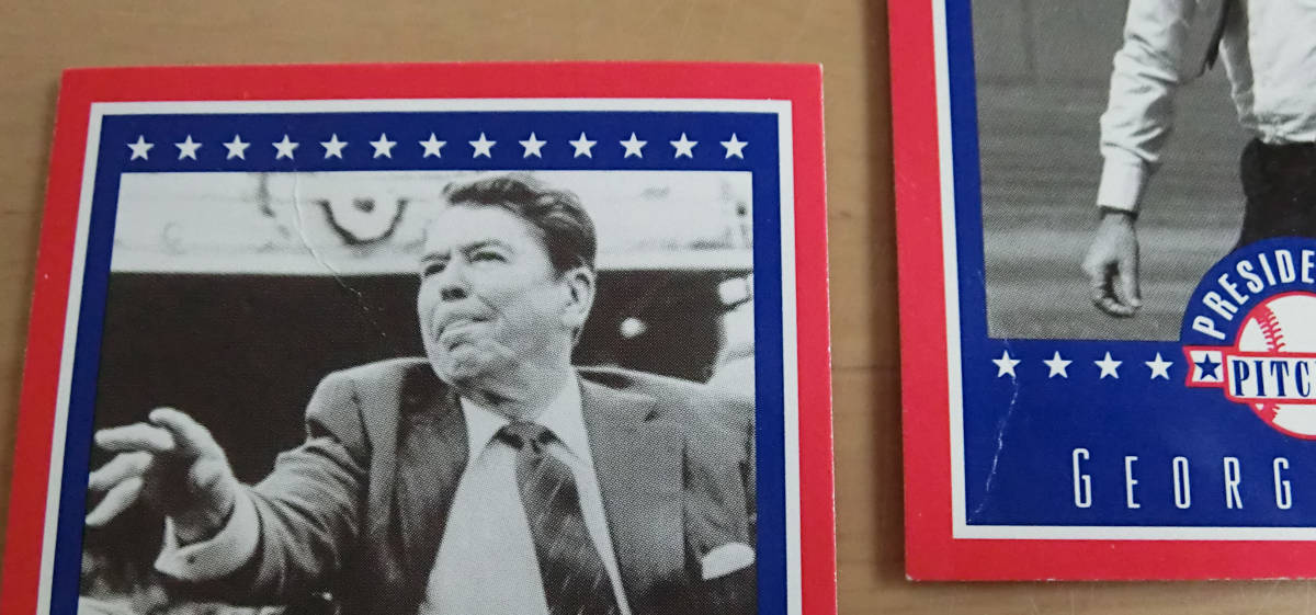  レトロ 昭和 1991 野球 カード MLB 大リーグ 始球式 米大統領 ケネディ JFK Kennedy 面子 めんこ ブロマイド 歴史的人物 Roosevelt Reagan_画像5