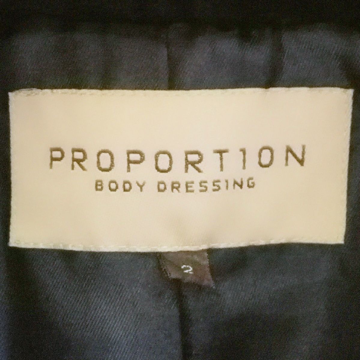 プロポーションボディドレッシング PROPORTION BODY DRESSING 黒 ブラック フェイクファー ジャケット コート 2 M 9号 シャープな印象 大人_画像7