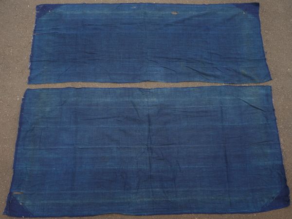 3212S8 藍無地 5.5幅 藍染木綿古布 昭和レトロ リメイク素材 アンティーク ヴィンテージ AIZOME JAPAN BLUE
