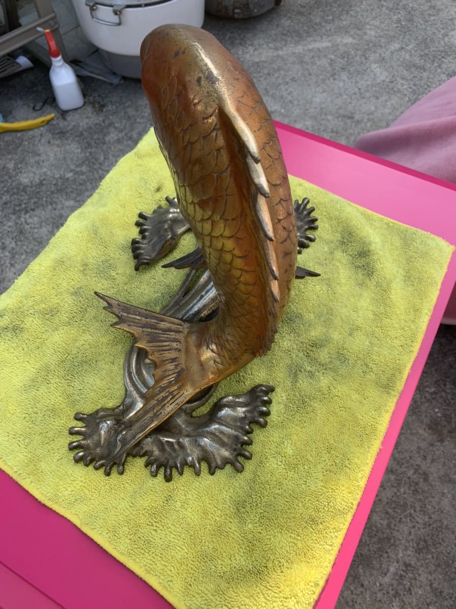 鯛 真鍮製 置物 縁起物 金属製 オブジェ インテリア タイ 真鍮 魚 飾り