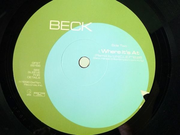 Beck / ベック / Where It's At UK盤 1996年 12インチシングル Geffen Records 美盤 GFST 22156 レア MASTERDISC刻印 ファン マニア 必見_画像をご確認ください