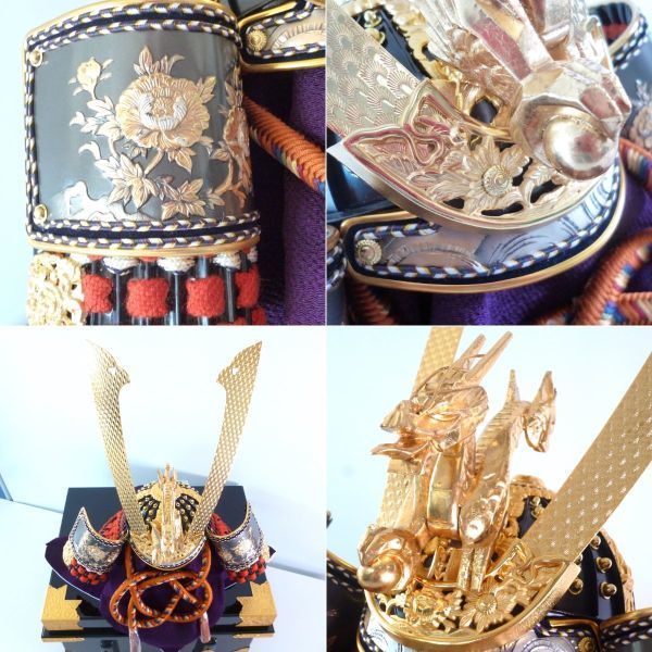 新品 武人作 赤錆威 兜飾り 甲冑 長鍬形 御兜 五月人形 吉祥18号 新品 武人作 赤錆威 兜飾り 甲冑 長鍬形 御兜 五月人形 吉祥18号