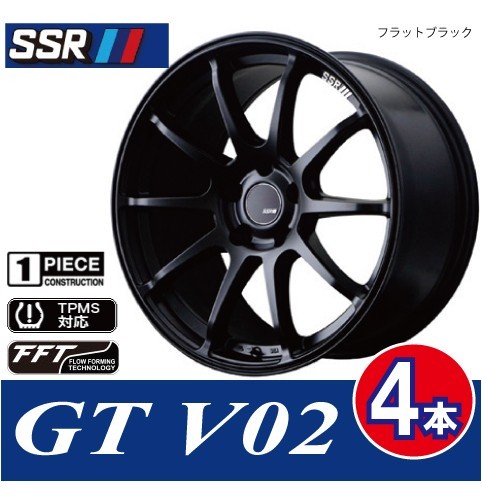一部予約販売】 条件付送料無料 4本価格 SSR GTV02 FBK 17inch 4H100