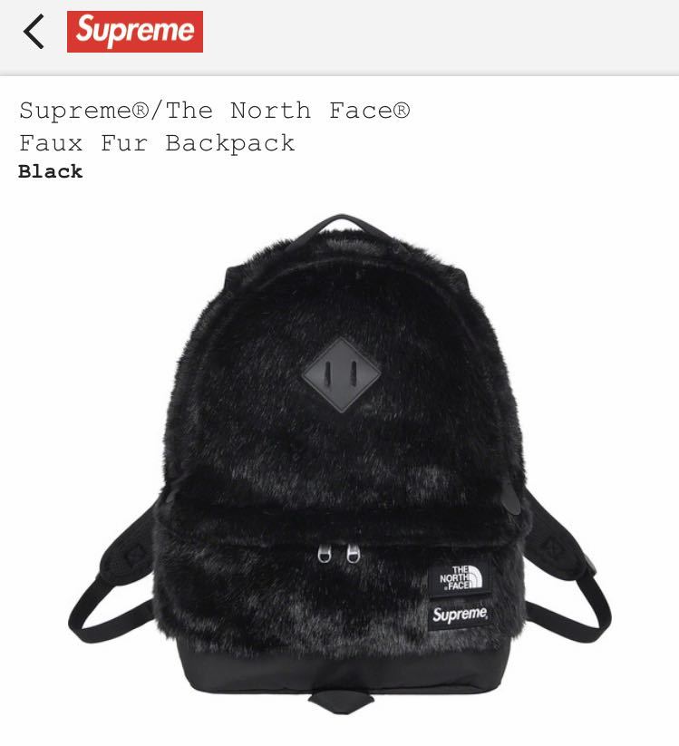 新品未使用】Supreme THE NORTH FACE Faux Fur Backpack Black 新品未使用】Supreme THE NORTH FACE Faux Fur Backpack Black