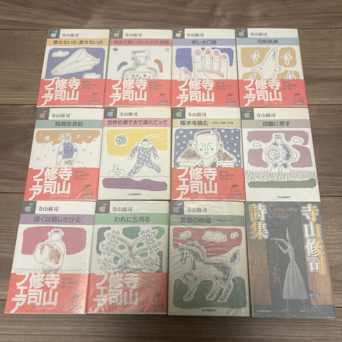 【難あり】寺山修司 ハルキ文庫 全12冊揃 愛さないの、愛せないの・赤糸で縫いとじられた物語・悲しき口笛・田園に死す・寺山修司詩集ほか_画像1