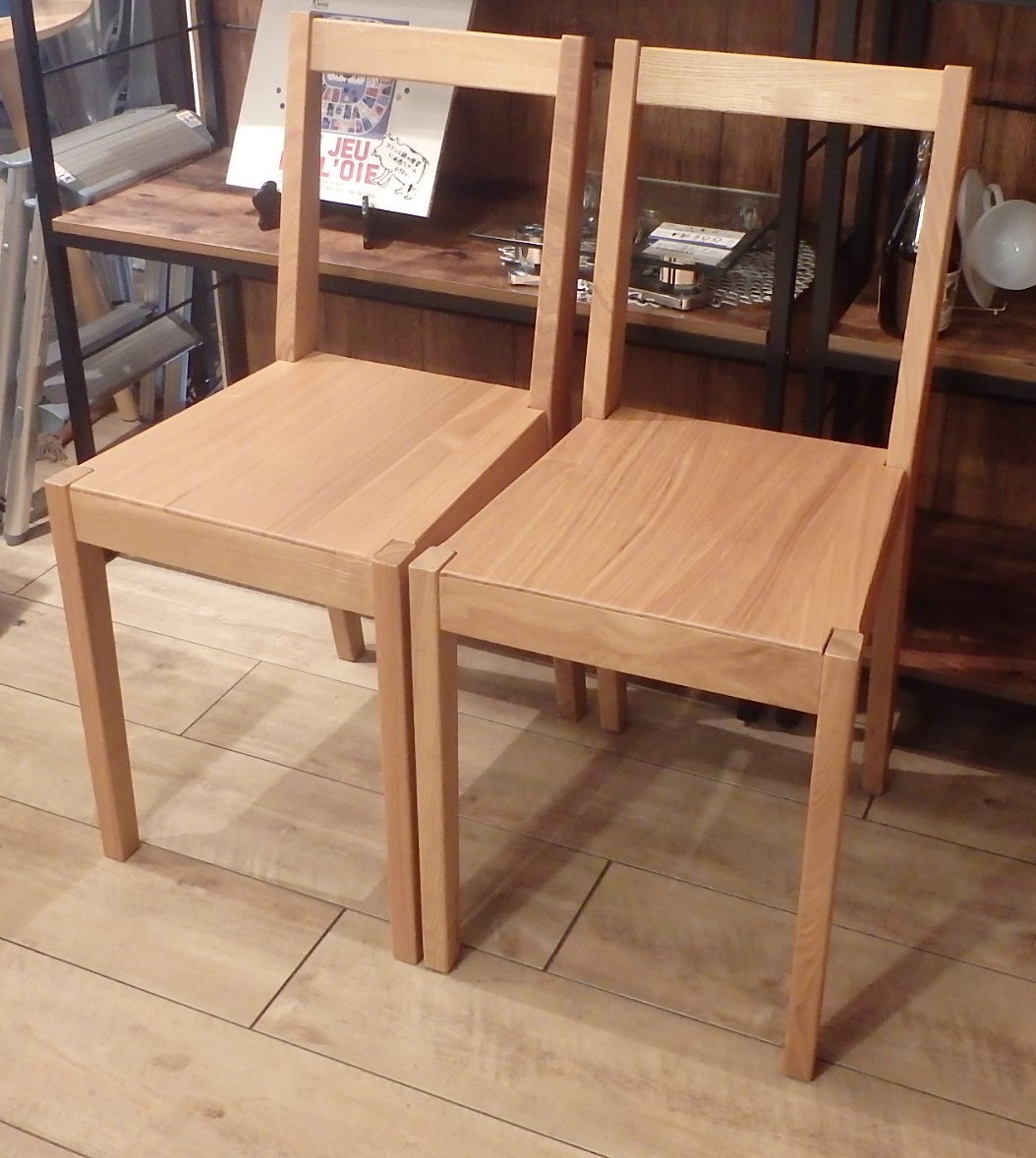 ヤフオク! - 【中古】無印良品 MUJI タモ材 ダイニングチェア...