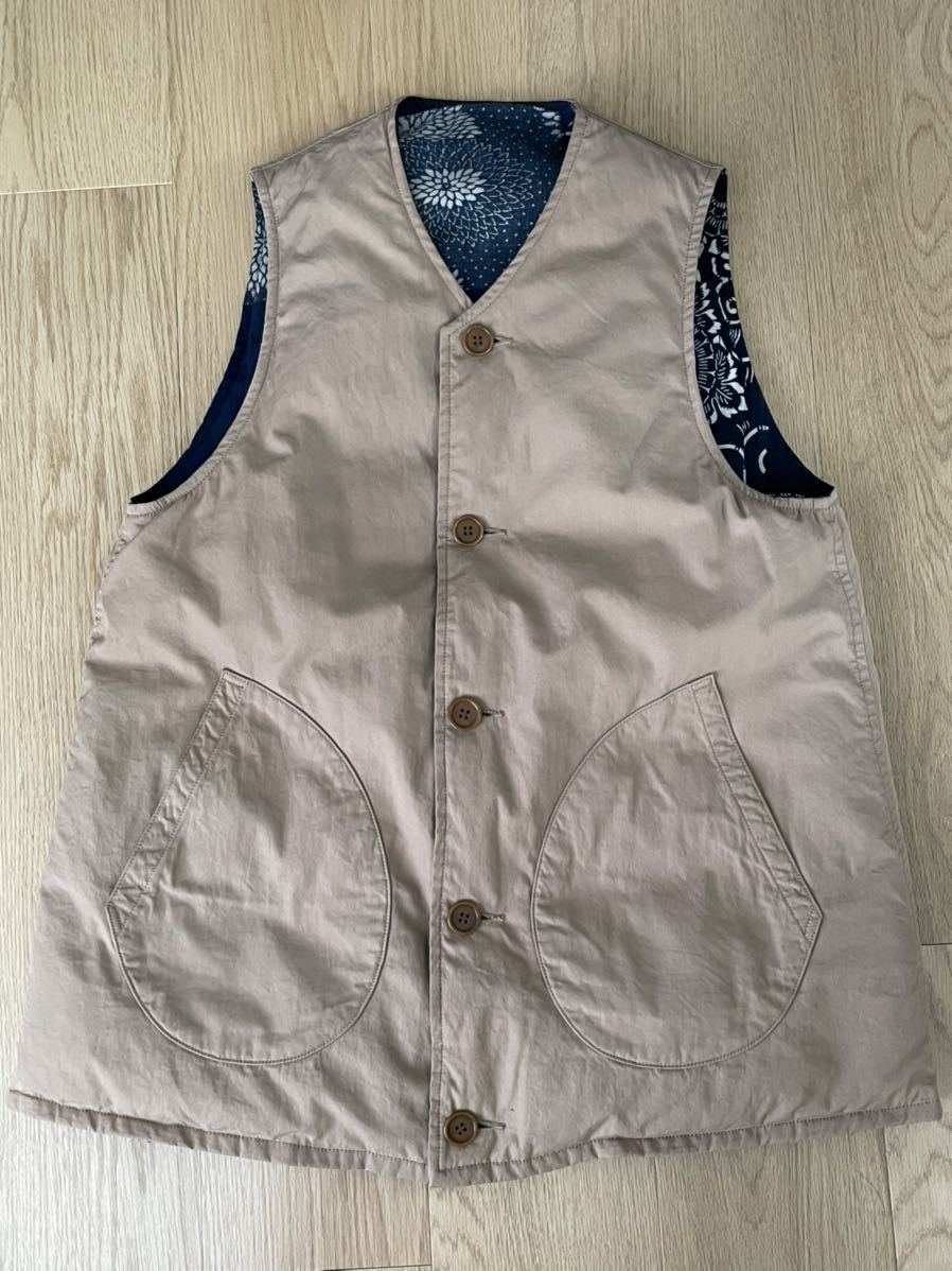 雅虎代拍-- 定価以下visvim ict KORA DOWN VEST 1番BEIGE KOFU INDIGO