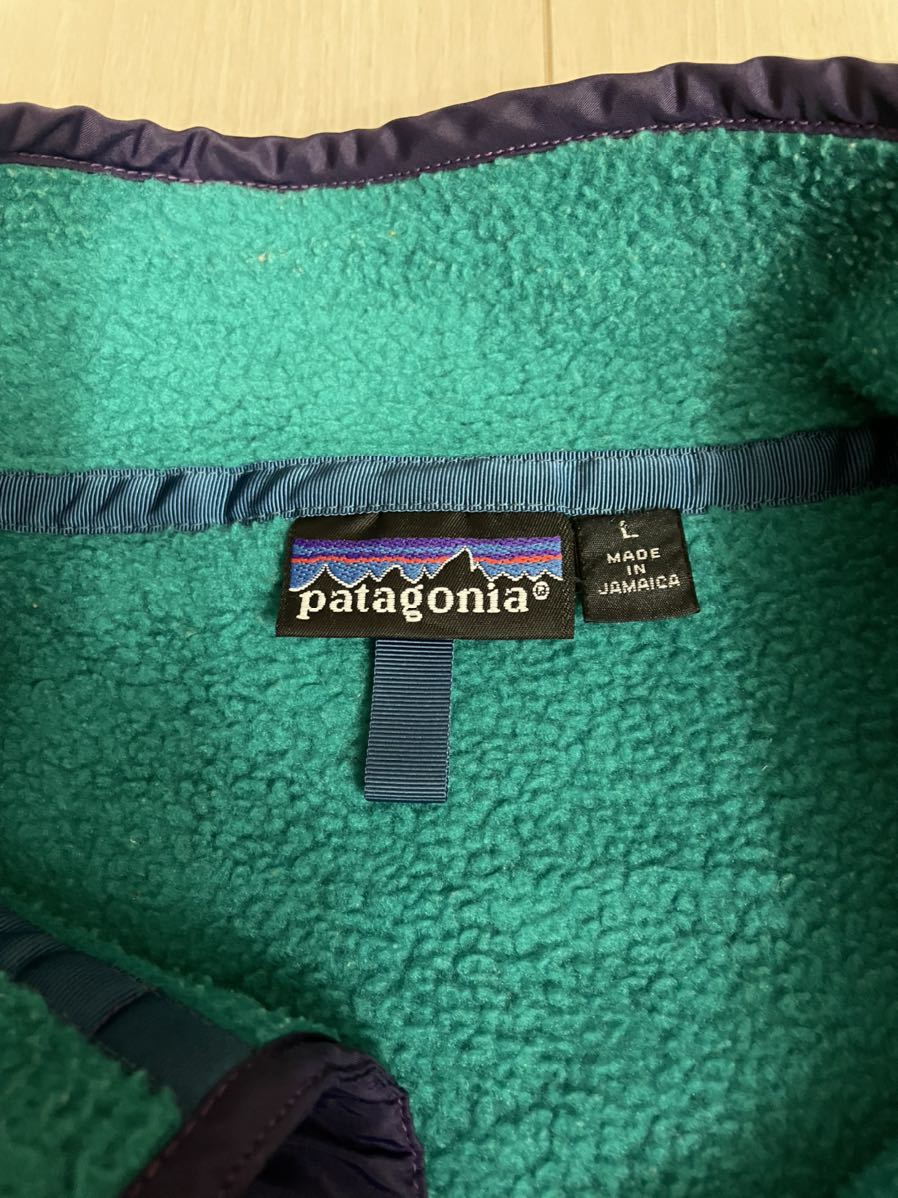 Patagonia 90s シンチラスナップT パタゴニア フリース スナップT プルオーバー エメラルドグリーン ジャマイカ製 フリースジャケット