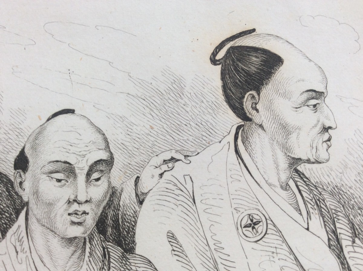 1839年 日本人の横顔 オリジナル版画_画像2