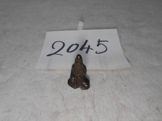 大雅堂2045　時代　古銅製　ミニ観音像　美品　仏教美術　縁起物　古道具　越前蔵うぶ出し その他