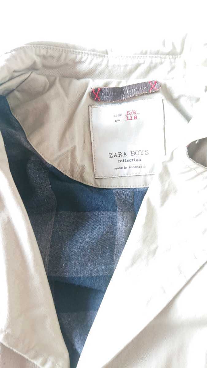 ZARA　BOYS　ザラ　コート　トレンチコート　　子供　キッズ　ジュニア　５　６　１１８㎝ _画像2