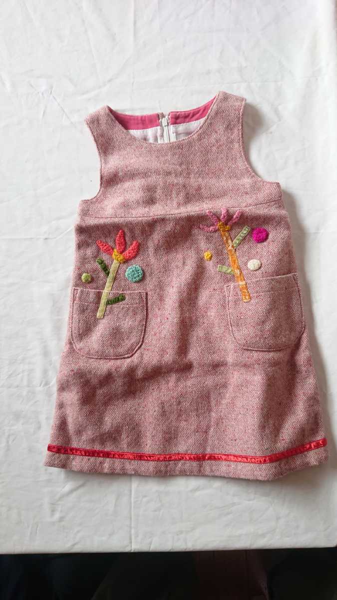 ハンドメイド お手製 特注 ワンピース 女の子 子供 花柄 美品 ウール 赤 ピンク キッズ ジュニア ハンドメイド お手製 特注 ワンピース 女の子 子供 花柄 美品 ウール 赤 ピンク キッズ ジュニア