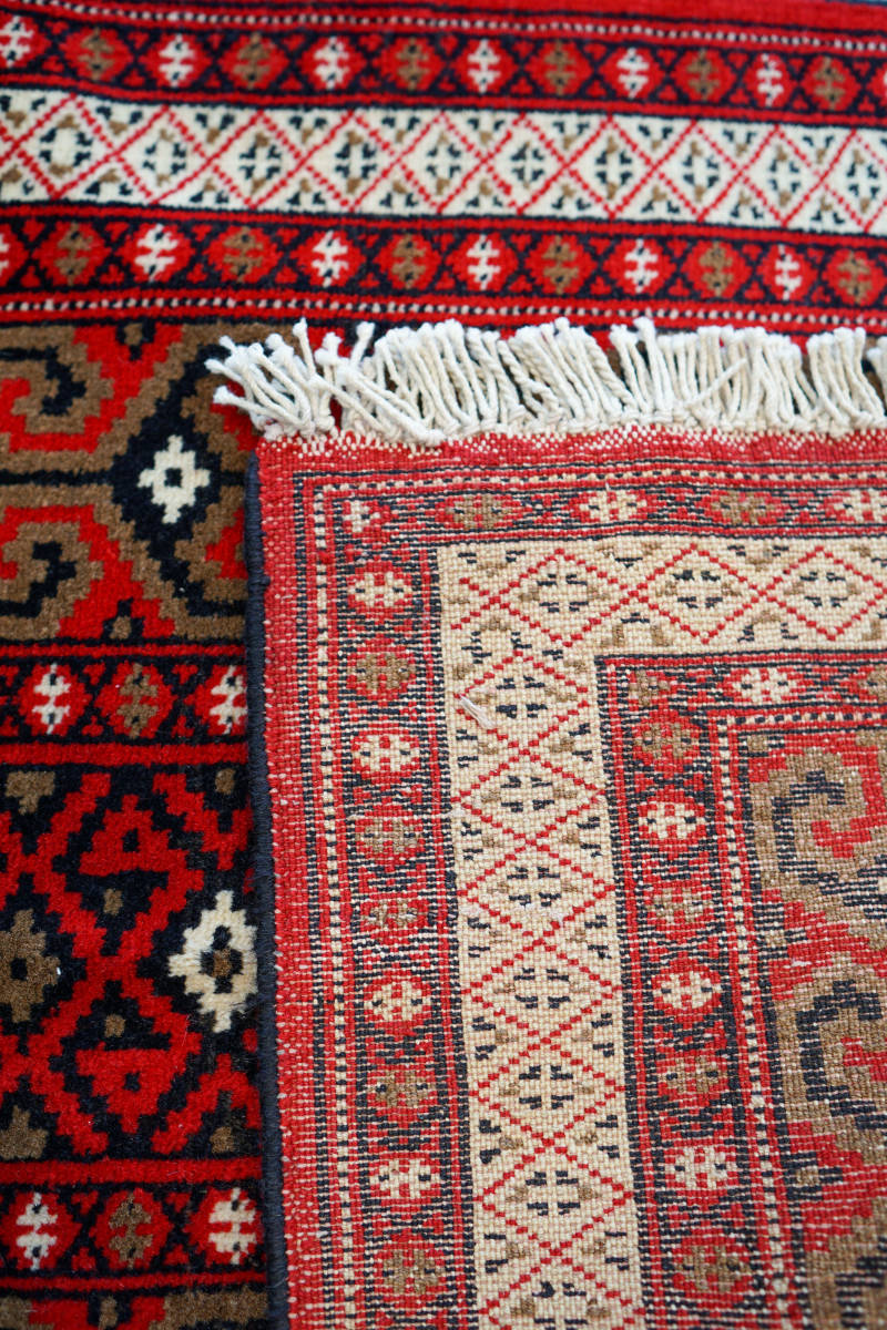 お得即納 アフガニスタントライバルラグ 手織り絨毯 size:115×77cm