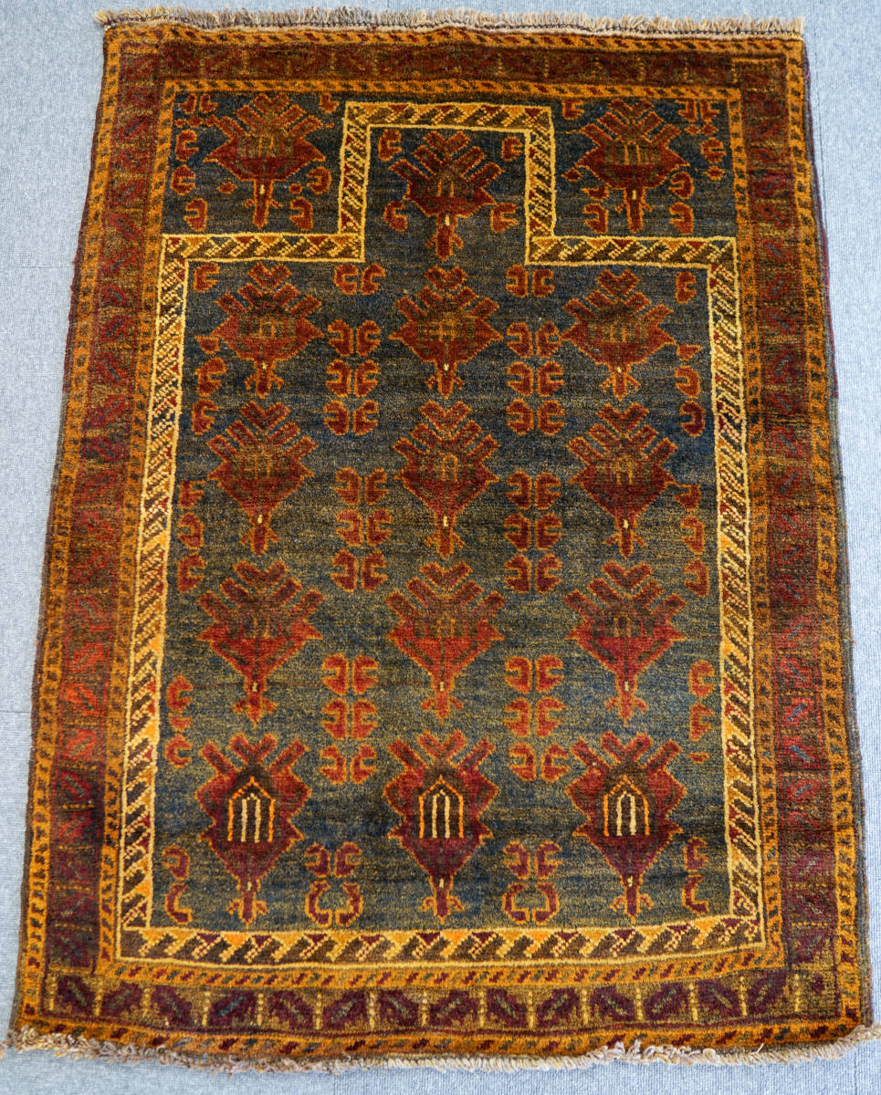 新入荷 手織り絨毯 アフガニスタントライバルラグ size:112×83cm 585