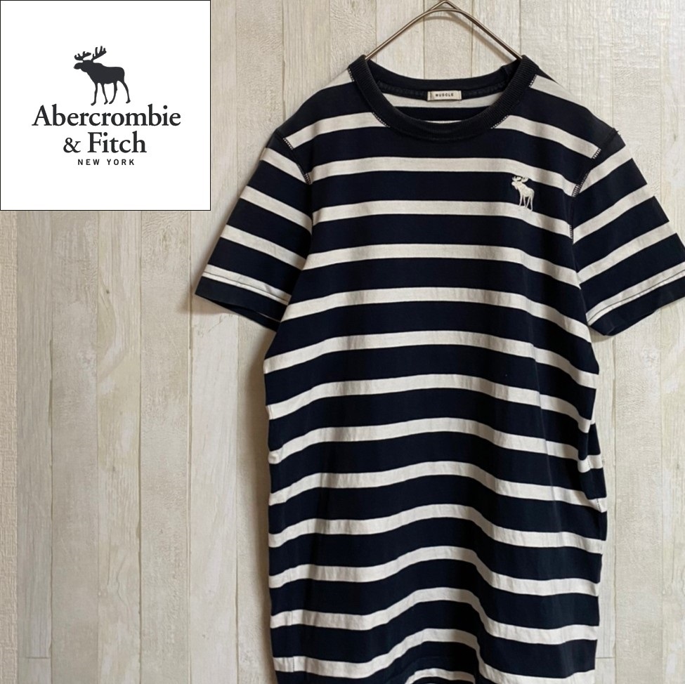 Abercrombie & Fitch★アバクロンビー&フィッチ★レディース ボーダー 半袖 Tシャツ★サイズS　2-19-12_画像1