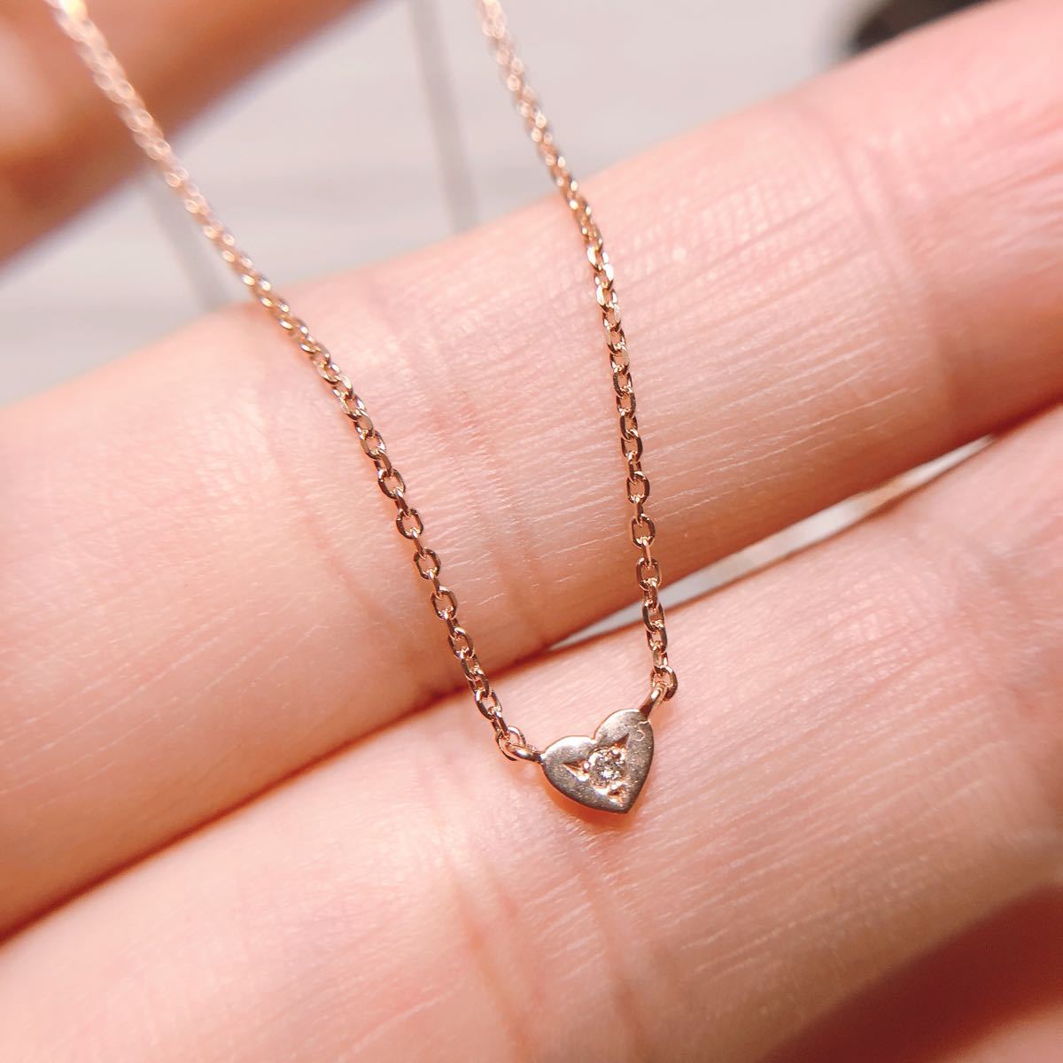 agateアガット K10PGダイヤモンド ネックレス ハートモチーフ(¥9,700