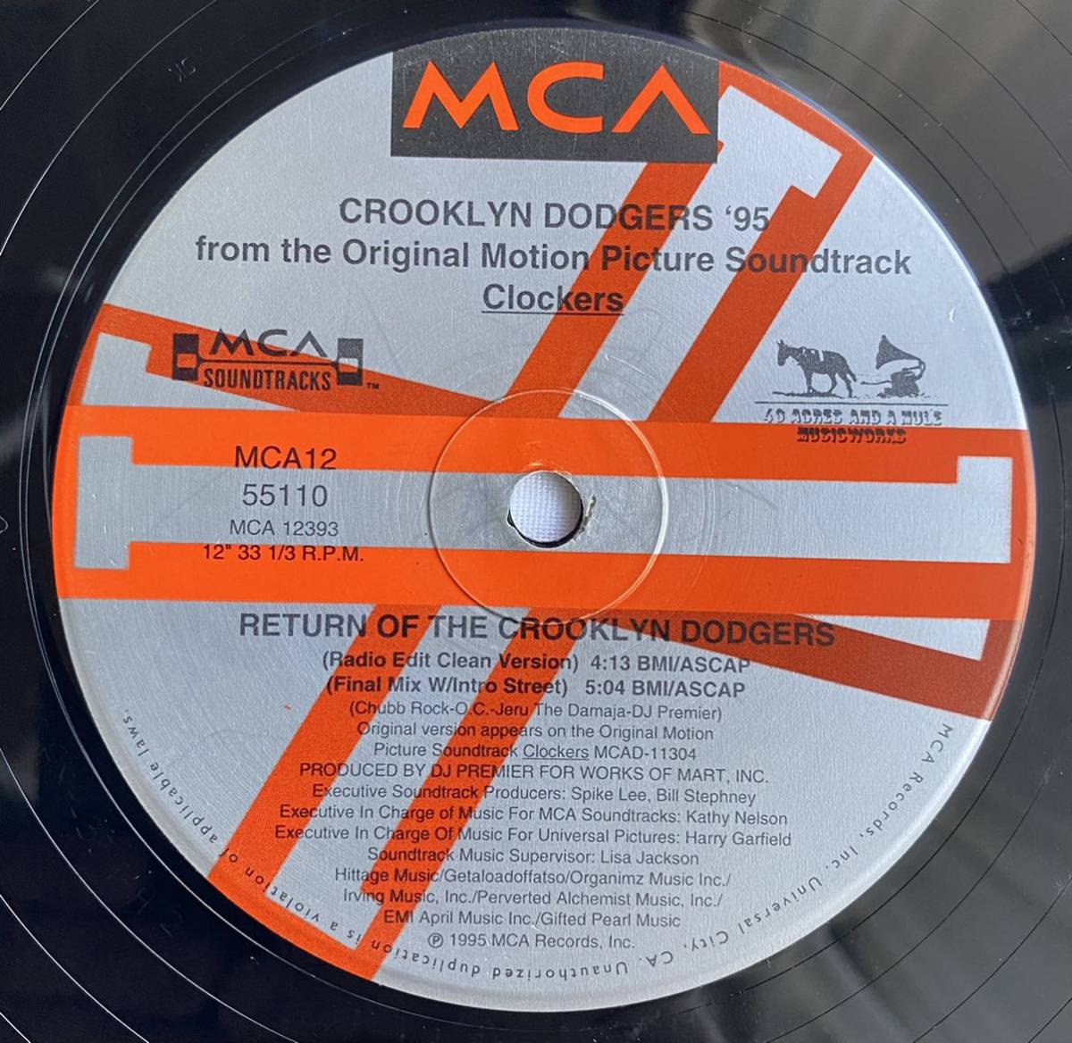 廃盤LP RETURN OF THE CROOKLYN DODGERS 95 hiphopMUROcocolo DJ Premier Gangstarr スパイクリー CLOCKERS JERUTHEDAMAJA O.C. CHUBBROCK_画像3