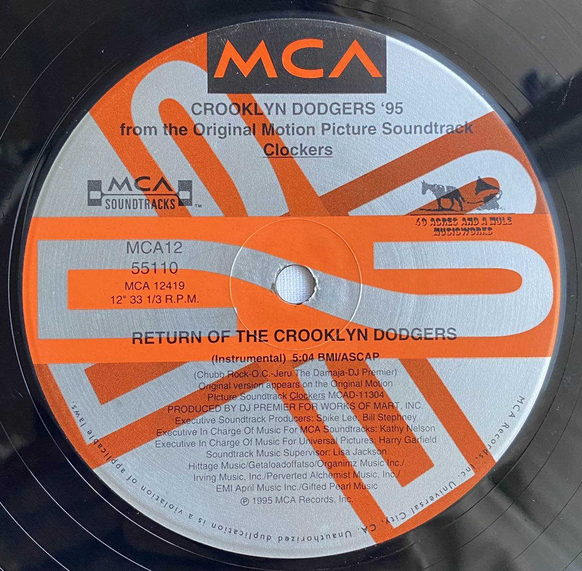 廃盤LP RETURN OF THE CROOKLYN DODGERS 95 hiphopMUROcocolo DJ Premier Gangstarr スパイクリー CLOCKERS JERUTHEDAMAJA O.C. CHUBBROCK_画像4