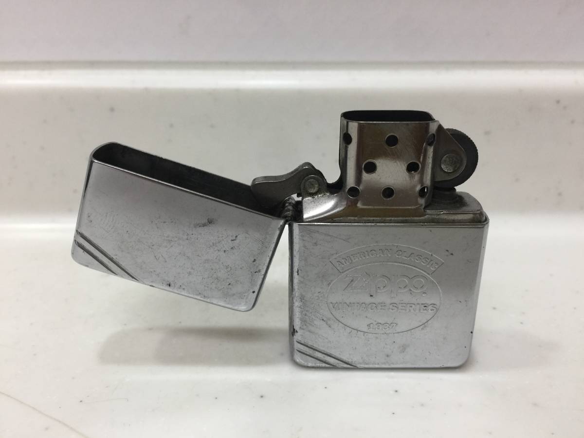 Zippo　ジッポー　フラットトップ　VINTAGE SERIES　1937　ロゴ　1995年製　　　T110　　　　KJ1_画像5