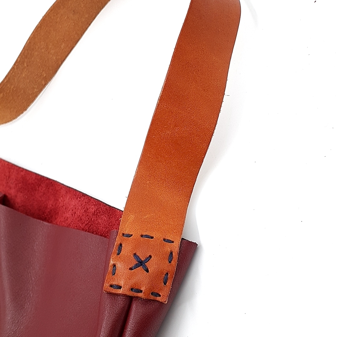 送料無料 超美品 アンリークイール HENRY CUIR ハンドバッグ ワンハンド ショルダーバッグ 鞄 肩掛け レザー 本革 赤茶系 レディース_画像9