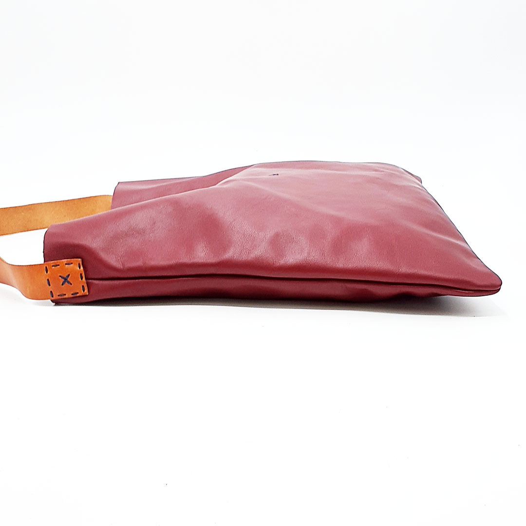 送料無料 超美品 アンリークイール HENRY CUIR ハンドバッグ ワンハンド ショルダーバッグ 鞄 肩掛け レザー 本革 赤茶系 レディース_画像4