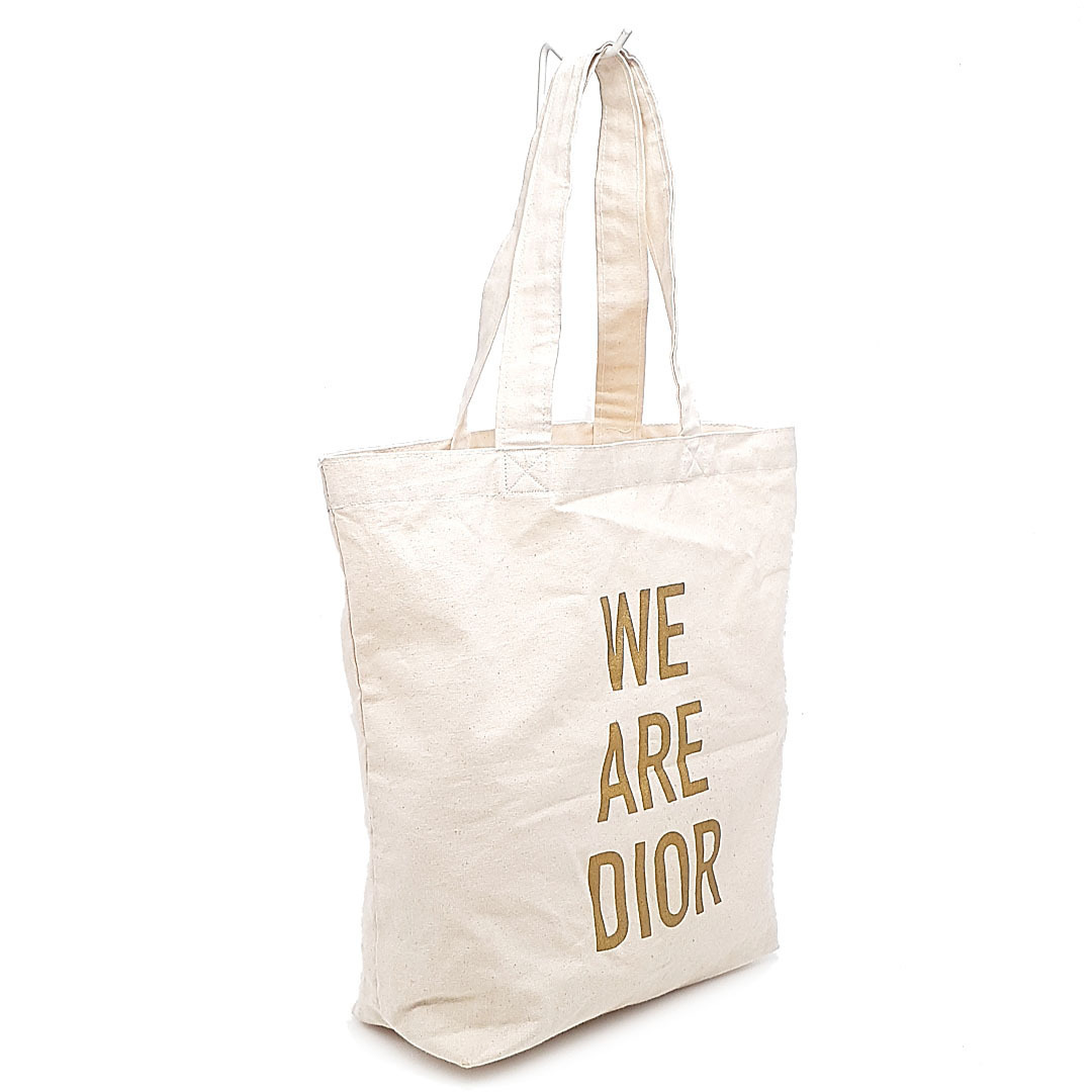 送料無料 美品 クリスチャンディオール Christian Dior ハンドバッグ トートバッグ 鞄 WE ARE DIOR 星モチーフ キャンバス オフホワイト系_画像3