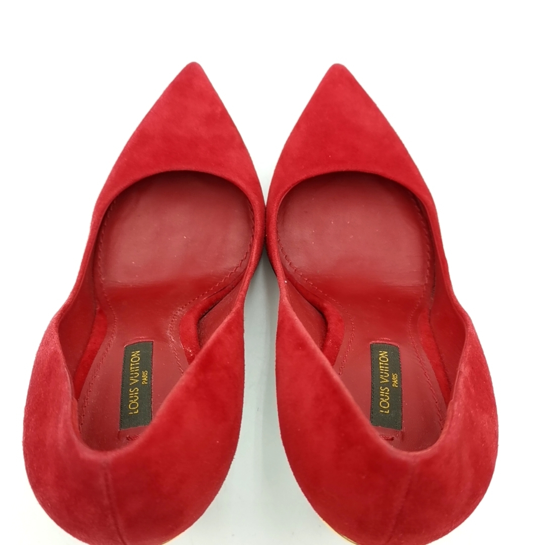  free shipping beautiful goods Louis Vuitton pumps shoes shoes high heel po Inte dotu suede SC0115 M 36 23cm corresponding red red group lady's 