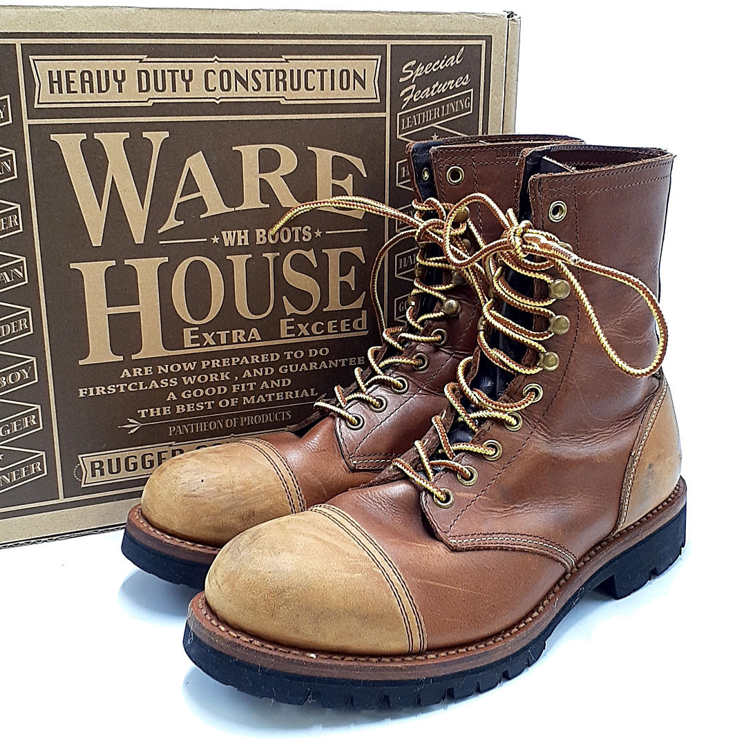  free shipping Warehouse WAREHOUSE boots shoes shoes 9406 Ran bar man LUMBERMAN leather original leather 8 26.5cm corresponding tea brown group men's 