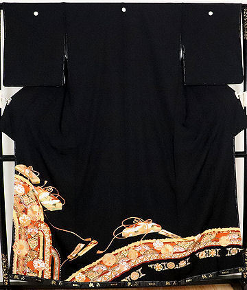 黒留袖 袷 正絹 金彩錦箱紋 比翼仕立て Lサイズ ki24084 新品 着物 レディース 結婚式 公式行事 送料無料