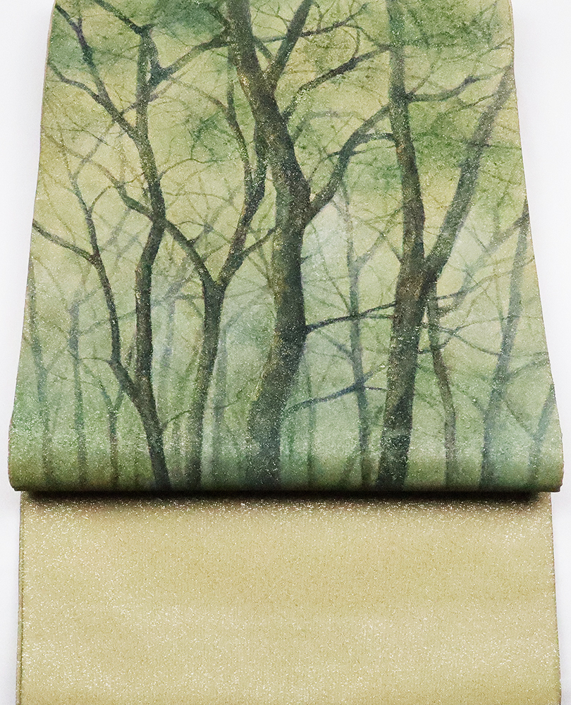 訪問着用 袋帯 正絹 手描き樹木 LLサイズ ロングサイズ F3008 新品 レディース シルク オールシーズン 送料無料_画像1