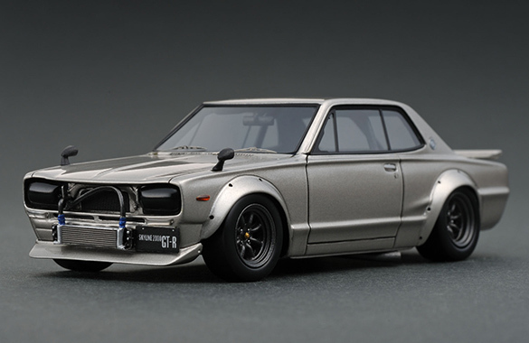 hpi・racing 1/43 Nissan Skyline 2000 GT-R (KPGC10) Semi Works Silver RESIN MODEL IG0170