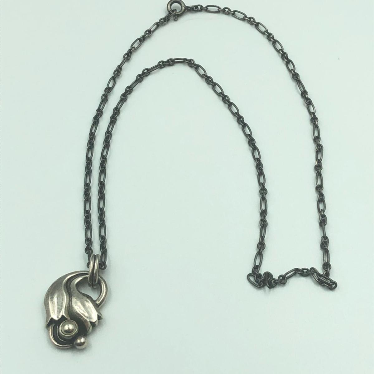 ☆Georg Jensen ジョージジェンセン イヤーペンダント ネックレス 鈴蘭