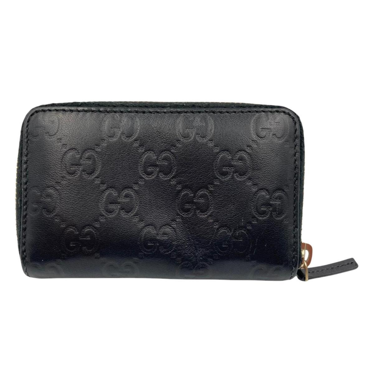 GUCCI グッチ シマライン ラウンドファスナー レザー コインケース