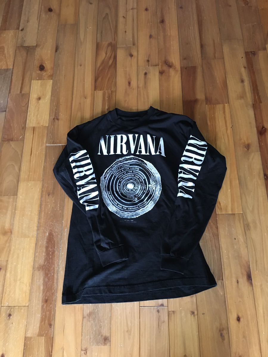 最安値 vintage 90s nirvana 袖プリ long sleeve tシャツ カート