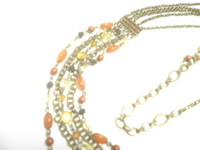  new goods * rhinestone / beads attaching 5 ream chain belt * bronze series color 