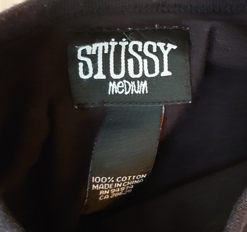 USED送料込! ◆ STUSSY レイヤー Long Sleeve Tシャツ ◆ サイズM ブラック