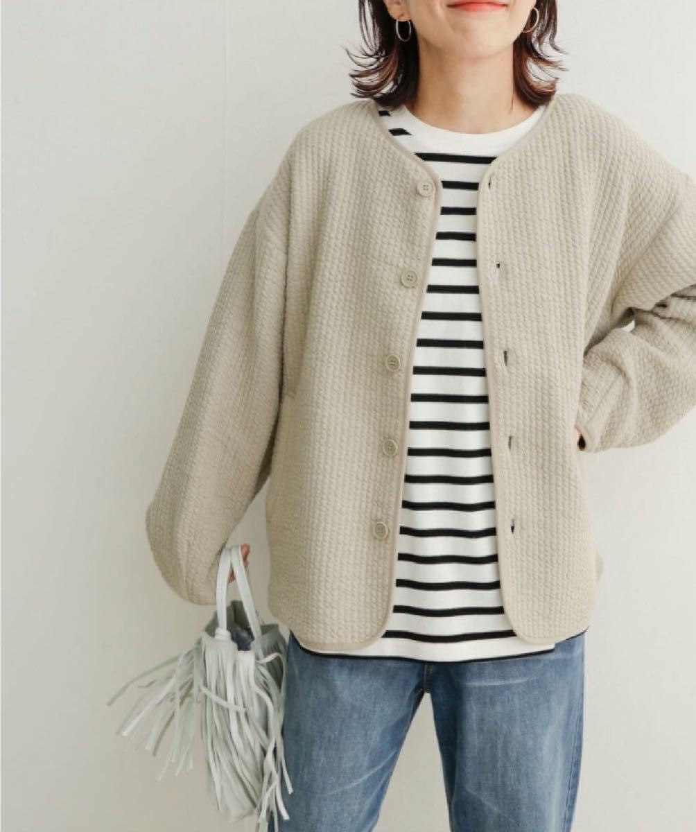 URBAN RESEARCH DOORS キルトノーカラージャケット GREIGE 新品