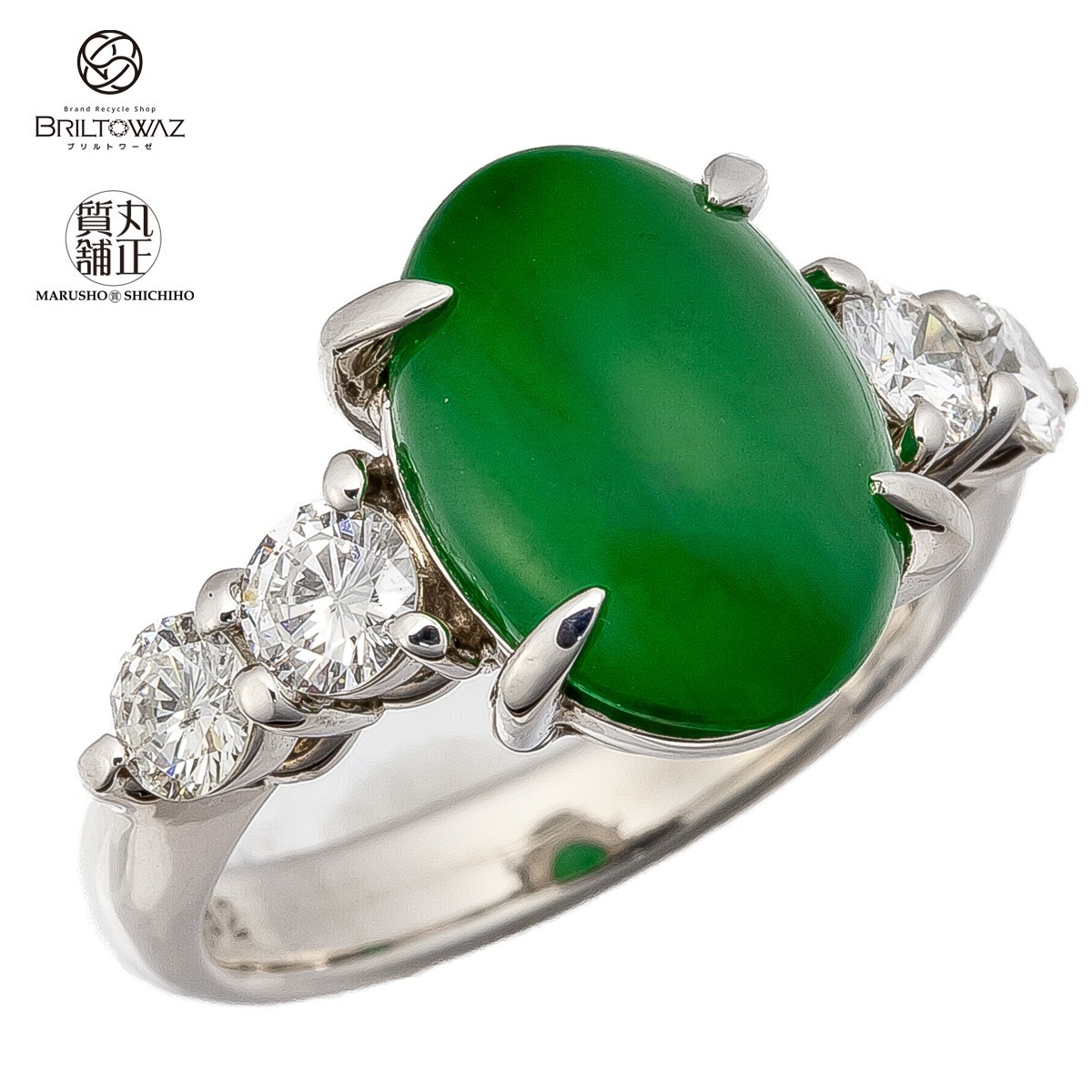 Pt900 Jade hesui Jade Natural 6.27ct Diamond Jay Date Ring Free Dropping (M900441)