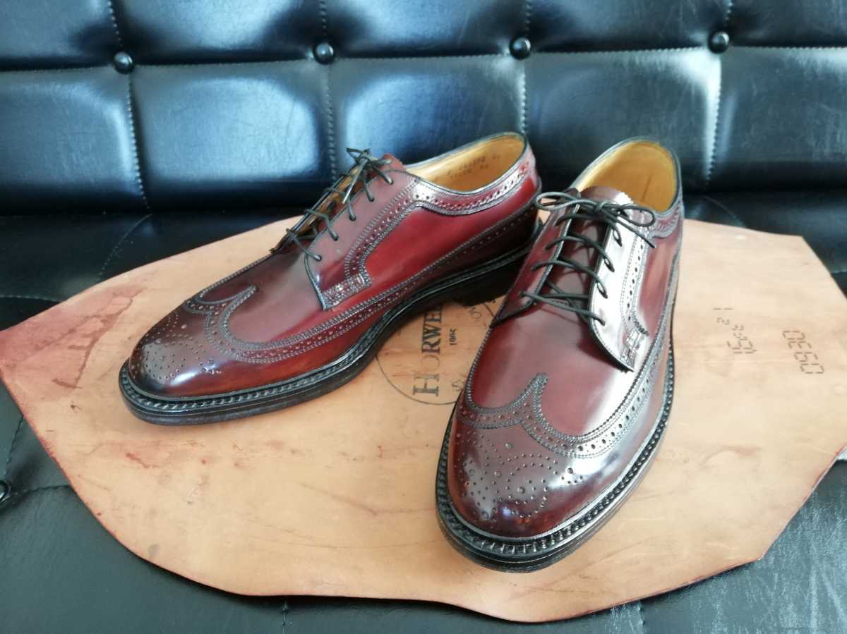 超希少 未使用 Florsheim 93605 kenmoor コードバン ロングウィング 9E フローシャイム ケンムール ホーウィン ヴィンテージドレスシューズ