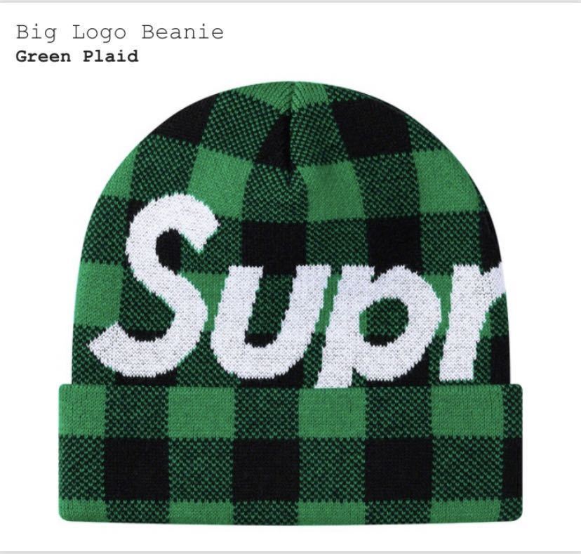 新品 国内正規品 Supreme Big Logo Beanie Green Plaid 20FW WEEK7 シュプリーム ビッグロゴ ビーニー  グリーン 緑 チェック ニット帽