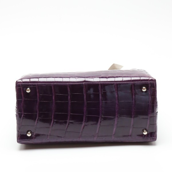  крокодил ручная сумочка MO-2903 сияющий CROCODILE medium фиолетовый женский новый товар 