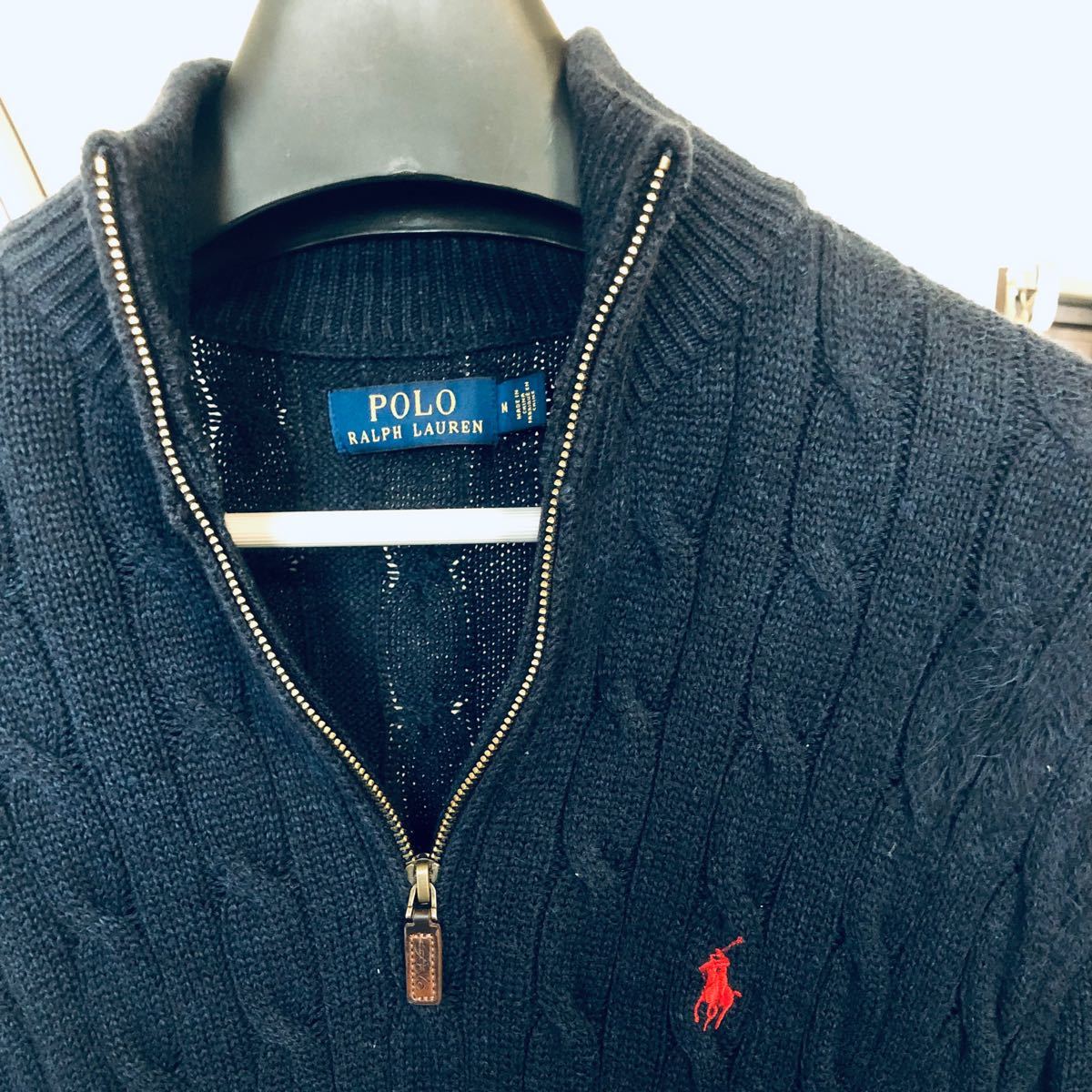 ハーフジップ ニット セーター 紺色 ニットセーター ラルフローレン POLO RALPH LAUREN ポロラルフローレン｜PayPayフリマ